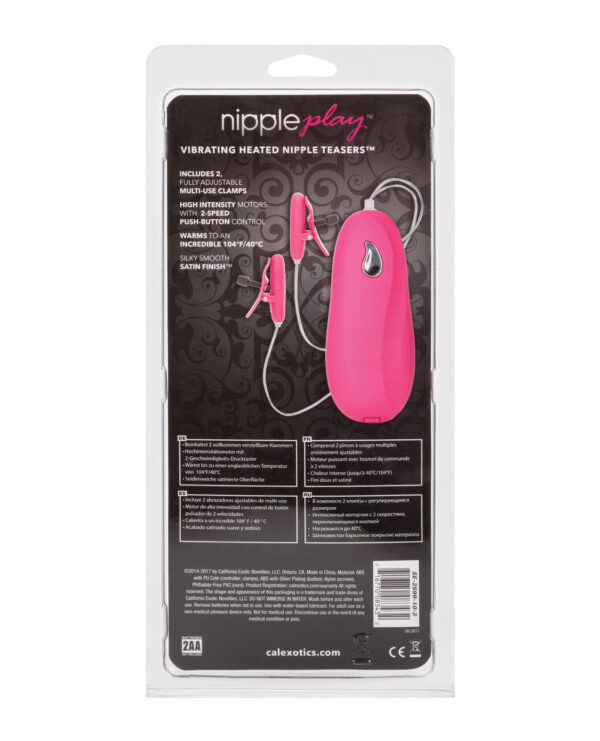 Nipple Play Vibrating Heated Nipple Teasers - Pink - Image 5