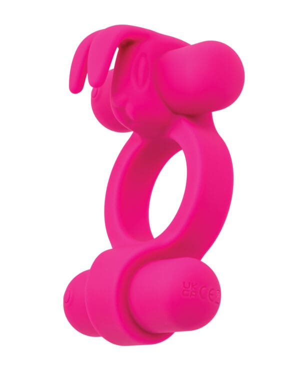 Couple's Enhancer Silicone Rechargeable Rockin' Rabbit Enhancer - Fuchsia - Image 2