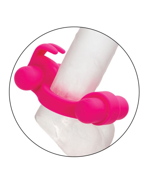 Couple's Enhancer Silicone Rechargeable Rockin' Rabbit Enhancer - Fuchsia - Image 5