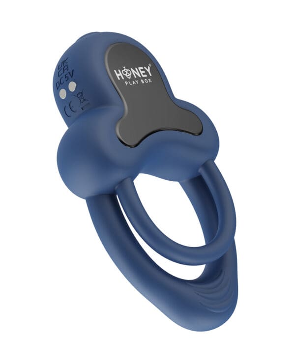 Anello Vibrating Double Cock Ring w/Clitoral Stimulator - Blue - Image 3