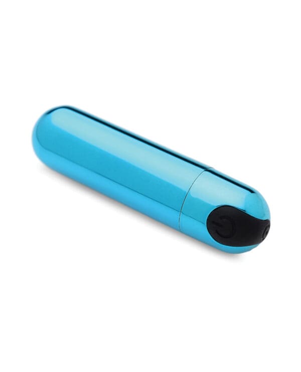 Bang! 10X Rechargeable Vibrating Metallic Bullet - Blue - Image 2