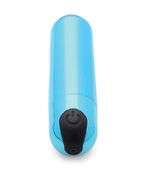 Bang! 10X Rechargeable Vibrating Metallic Bullet - Blue - Image 3