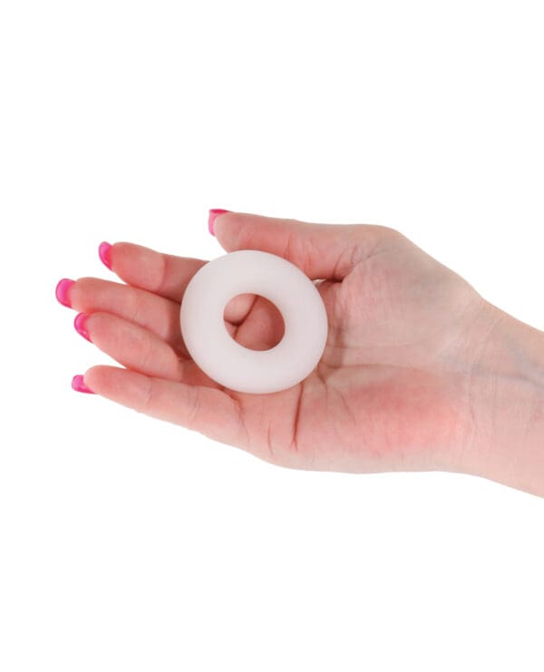 Firefly Glow in the Dark Bubble Cock Ring - Medium, White - Image 3