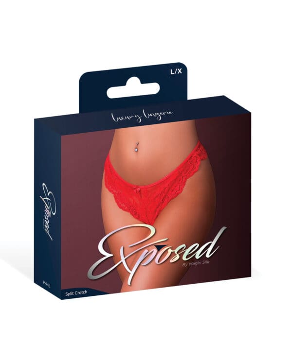 Sugar High Split Crotch Panty - Red L/XL - Image 3