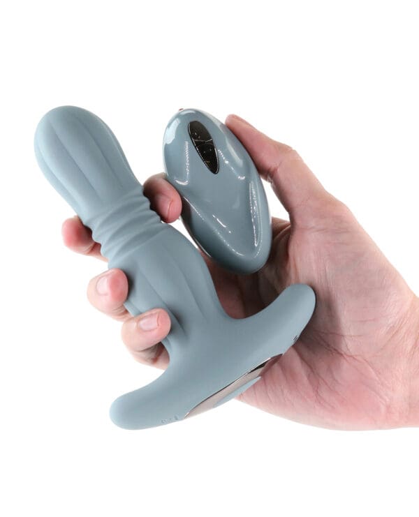 Renegade Gemini Anal Plug Vibrator w/Remote - Gray - Image 4