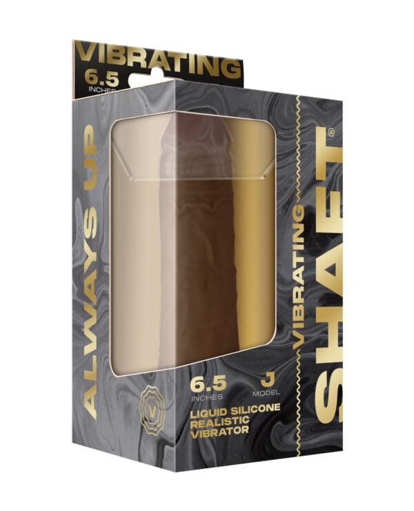 Shaft Flexskin Liquid Silicone 6.5" Vibrating Dong - Oak - Image 5