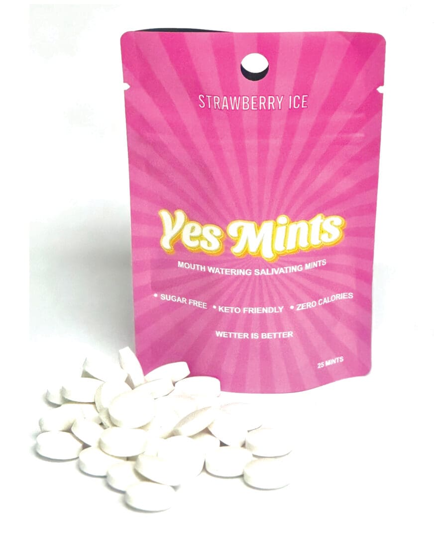 Yes Mints Original Mouth Watering Mints - Pack of 25 Strawberry Ice