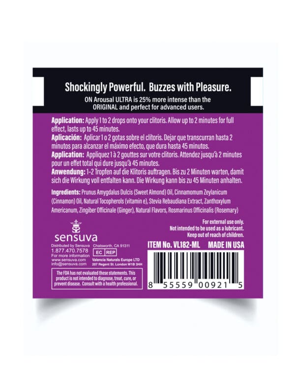 ON Ultra Arousal Oil for Her  - Single Use Ampoule Packet - Image 2