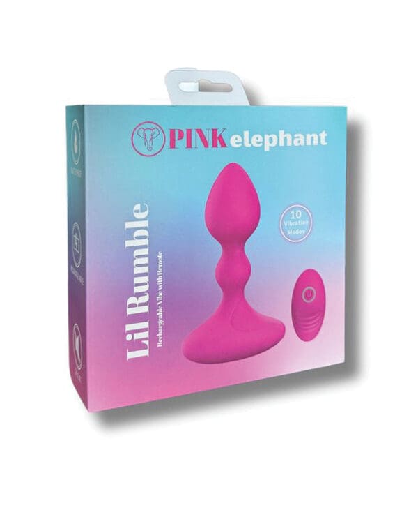 Pink Elephant Lil Rumble Rechargeable Vibe w/Remote - Pink - Image 4