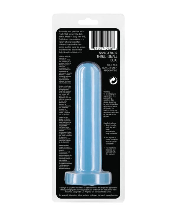 Firefly Thrill Glow in the Dark Dildo - Small - Blue - Image 5