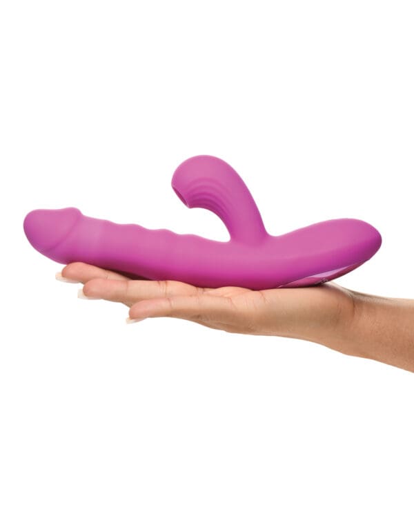 Bang! Thrusting & Sucking Rabbit Vibrator - Purple - Image 4