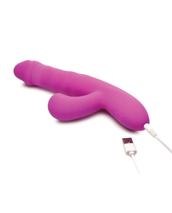 Bang! Thrusting & Sucking Rabbit Vibrator - Purple - Image 5