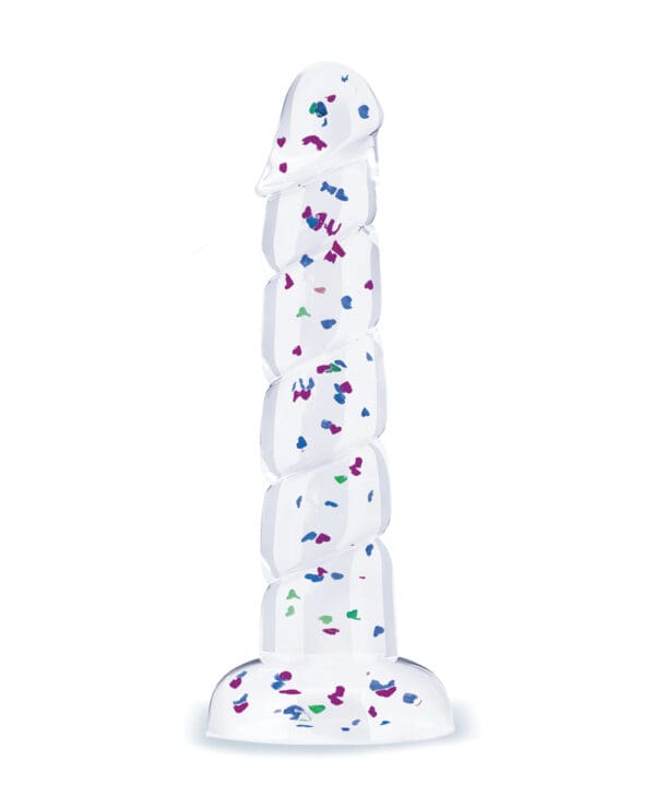 Glittergasm 7.5" Swirls Dildo - Blue/Purple/Violet - Image 2