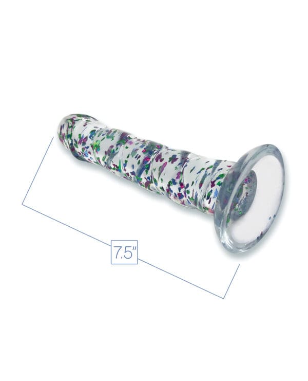 Glittergasm 7.5" Swirls Dildo - Blue/Purple/Violet - Image 3