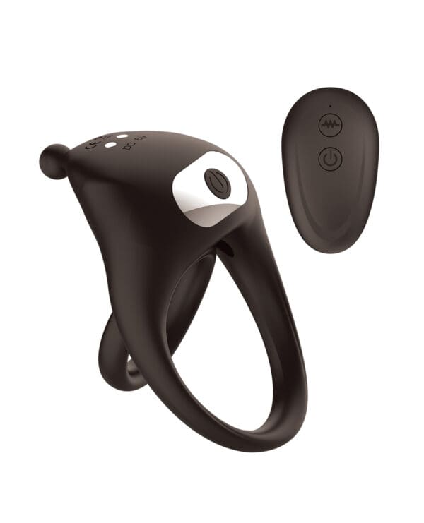 Cock Power Remote Control Pleasure Ring - Black - Image 2