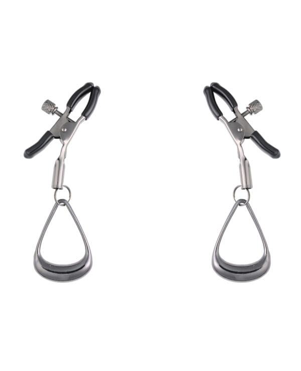 Sportsheets Velvet Noir Tuggable Nipple Clamps - Black - Image 2