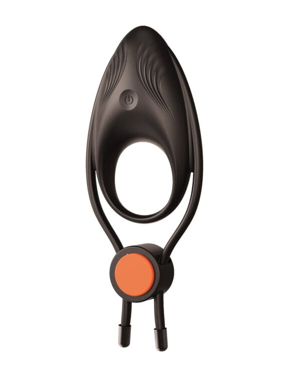 Cock Power Vibrating Ring w/Adjustable Cock Tie - Black - Image 2