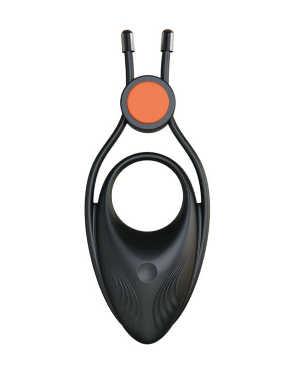 Cock Power Vibrating Ring w/Adjustable Cock Tie - Black - Image 3