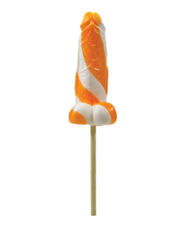 Cock Tailz Liquor Flavored Pecker Pops - Sex on the Beach Orange/White Stripe - Image 2
