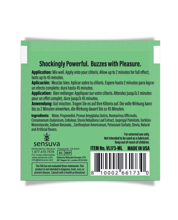 ON For Her Arousal Gel Single Use Packet - 6 ml Spearmint - Image 2