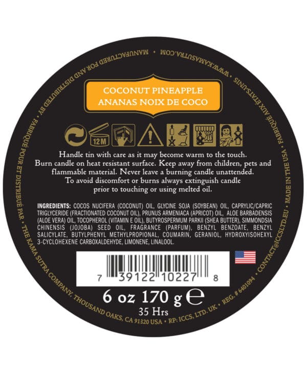 Kama Sutra Ignite Massage Soy Candle - Coconut Pineapple - Image 2