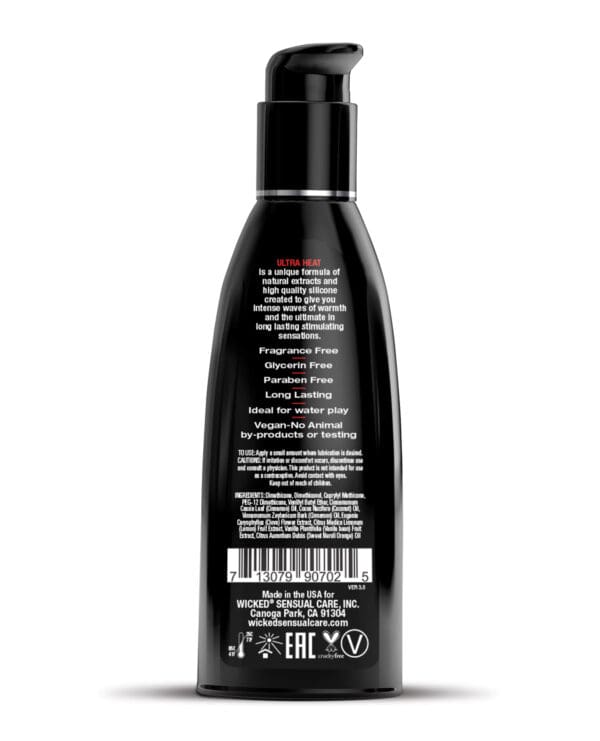 Wicked Sensual Care Ultra Heat Warming Sensation Silicone Based Lubricant - 2 oz - Image 2