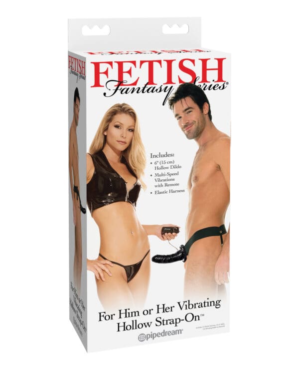 Fetish Fantasy Series for Him or Her Vibrating Hollow Strap-On - Black