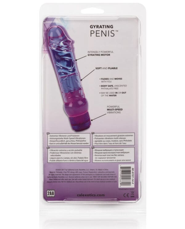 Crystalessence 6.5" Gyrating Penis - Purple - Image 2