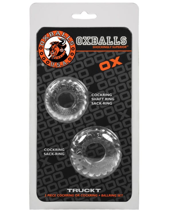 Oxballs TruckT Cock & Ball Ring - Clear Pack of 2 - Image 2
