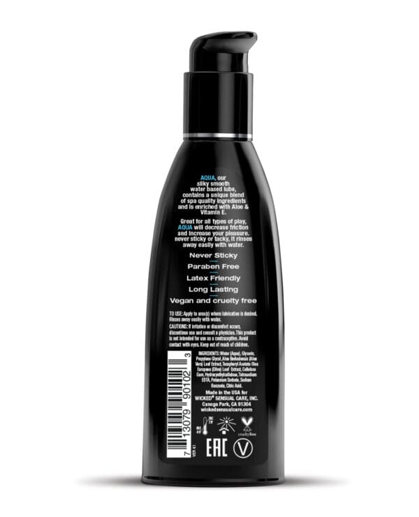 Wicked Sensual Care Aqua Water Based Lubricant - 2 oz Fragrance Free - Image 2