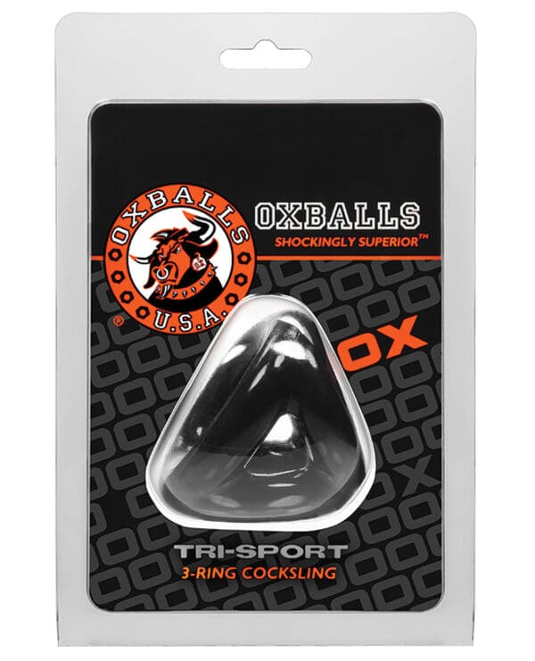 Oxballs Atomic Jock Tri Sport 3 Ring Sling Cockring - Black - Image 2