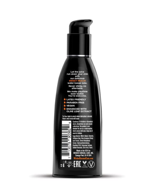 Wicked Sensual Care Water Based Lubricant - 2 oz Sweet Peach - Image 2