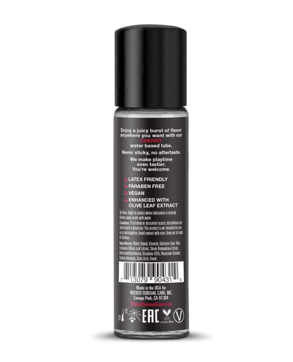 Wicked Sensual Care Aqua Water Based Lubricant - 1 oz Cherry - Image 2