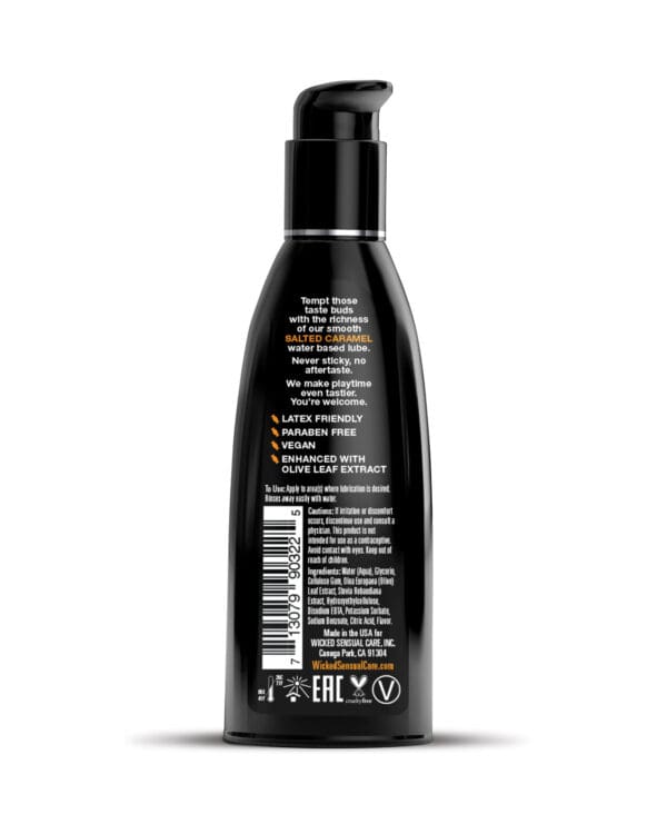Wicked Sensual Care Aqua Water Based Lubricant - 2 oz Salted Caramel - Image 2