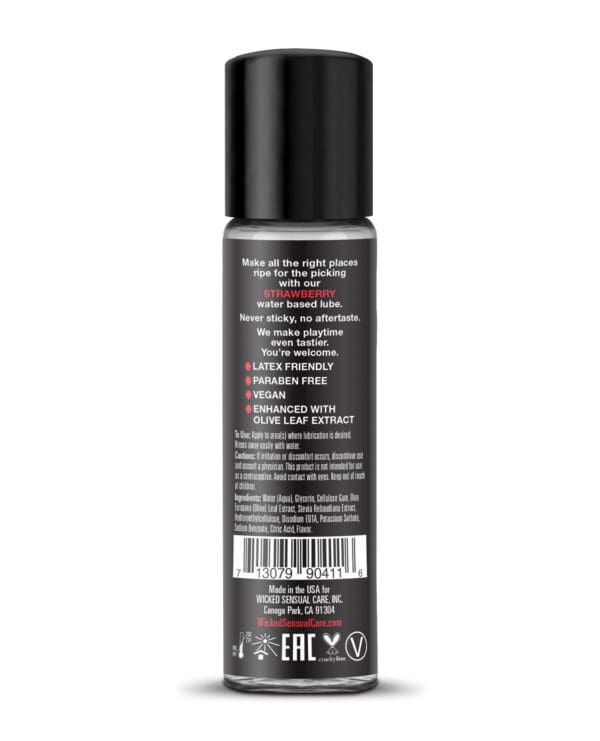 Wicked Sensual Care Aqua Water Based Lubricant - 1 oz Strawberry - Image 2