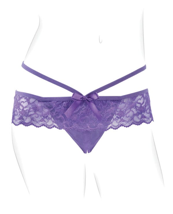 Fantasy For Her Crotchless Panty Thrill Her - Purple - Image 4