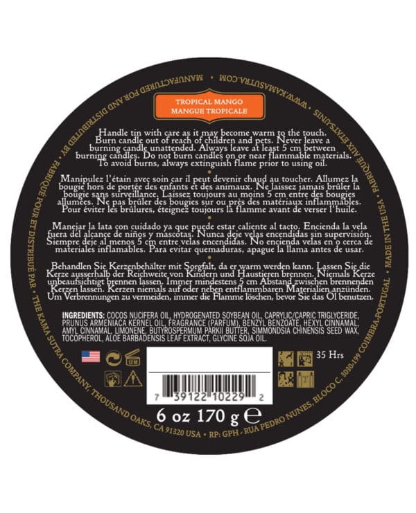 Kama Sutra Ignite Massage Soy Candle - Tropical Mango - Image 2