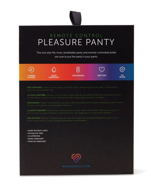 Nu Sensuelle Pleasure Panty Bullet w/Remote Control 15 Functions - Black - Image 5