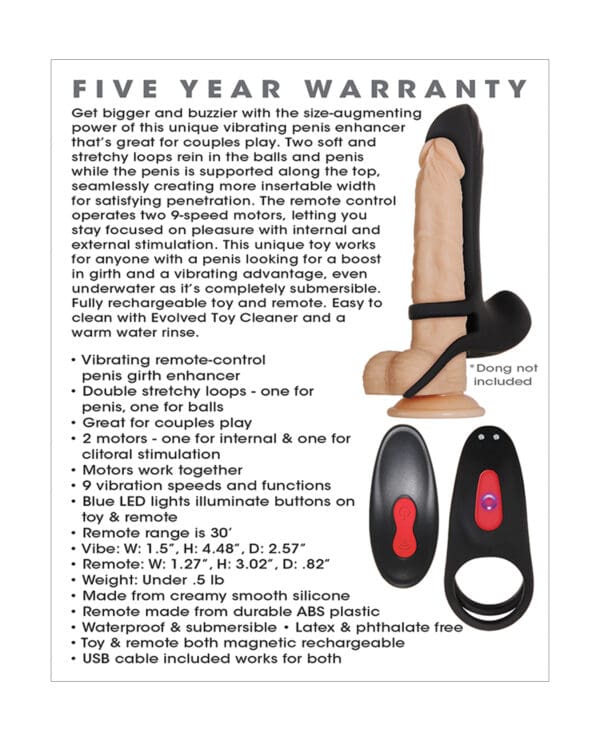Zero Tolerance Vibrating Girth Enhancer Extension - Black - Image 2