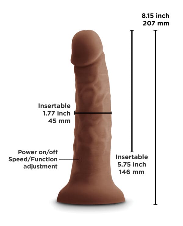 Colours Pleasures 7" Vibrating Dong - Brown - Image 4