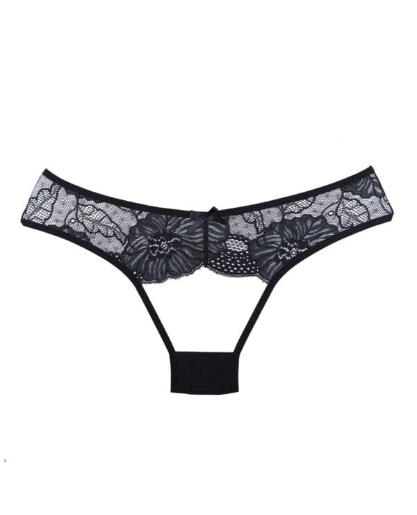 Adore Kiss Mesh & Lace Open Panty Black O/S - Image 3