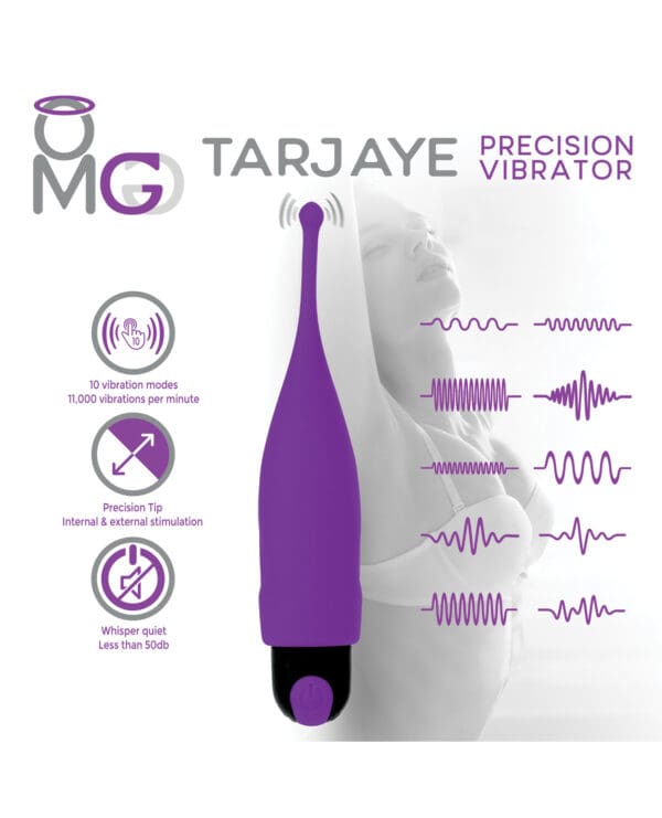 OMG Tarjaye Travel Size Precision Stimulator - Purple - Image 3