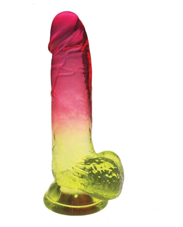 Shades Jelly TPR Gradient Dong Large - Pink/Yellow - Image 2