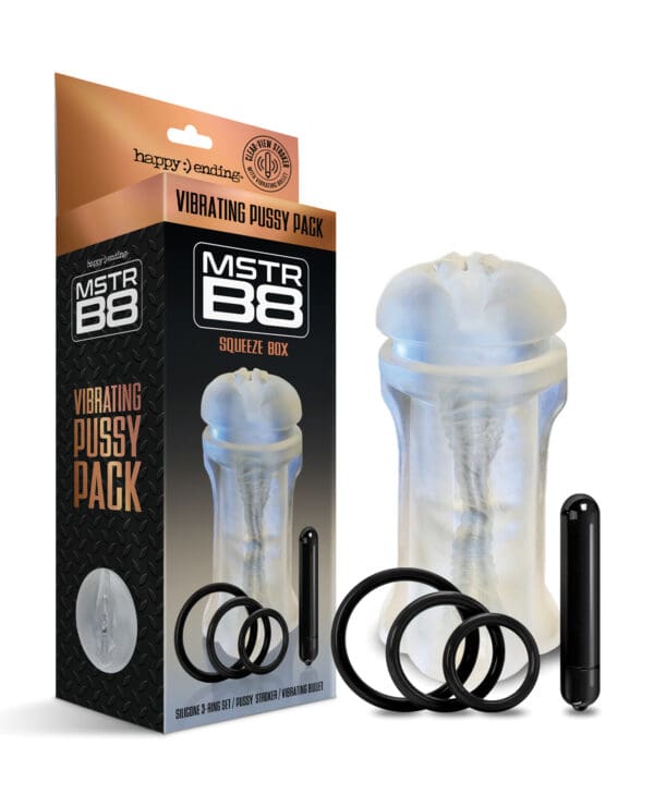 MSTR B8 Squeeze Vibrating Pussy Pack - Kit of 5 Clear - Image 3