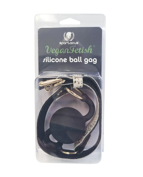 Spartacus Silicone Gag w/Leather Lining - White Snakeskin Micro Fiber - Image 2