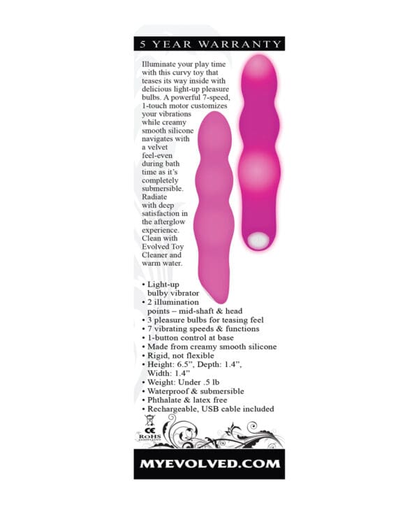 Evolved Afterglow Light Up Vibrator - Pink - Image 2