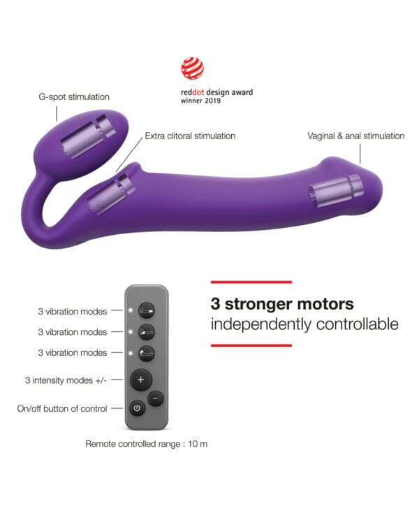 Strap on Me Vibrating Bendable Strapless Strap on Large - Purple - Image 3