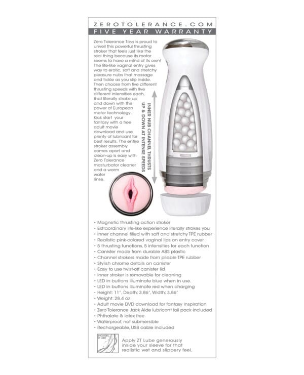 Zero Tolerance The Thrusting Stroker Rechargeable - White - Image 2