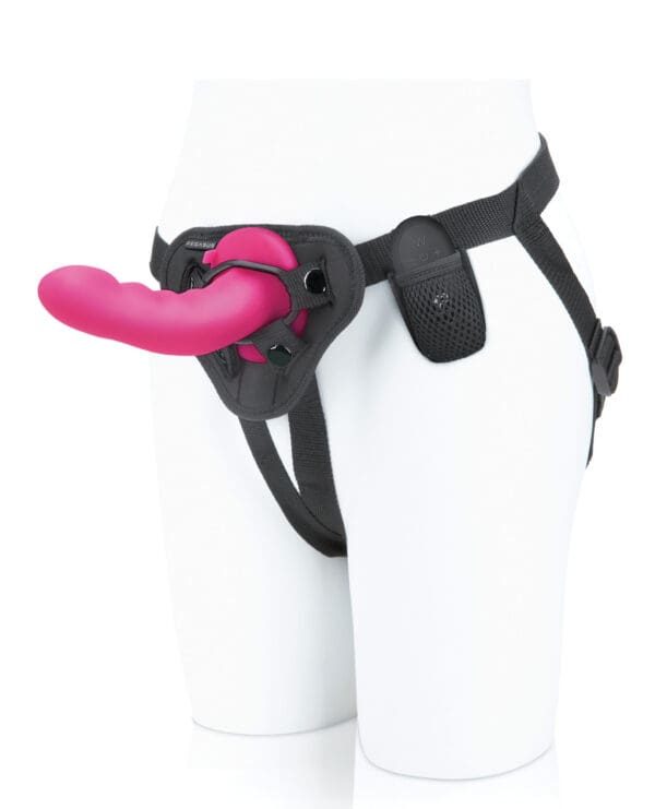 Pegasus 6" Rechargeable Ripple Peg w/Adjustable Harness & Remote - Pink - Image 3
