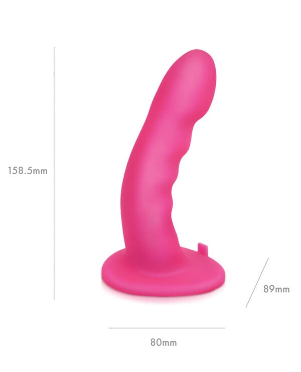 Pegasus 6" Rechargeable Ripple Peg w/Adjustable Harness & Remote - Pink - Image 5